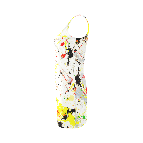 Yellow & Black Paint Splatter Medea Vest Dress (Model D06)
