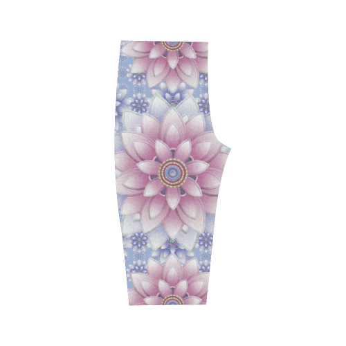 Ornaments pink+blue Hestia Cropped Leggings (Model L03)