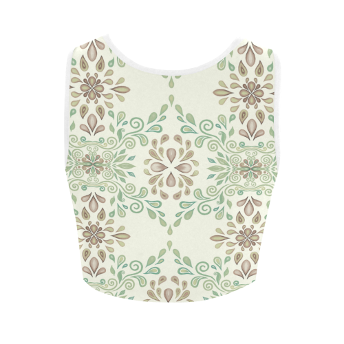 Green ornaments Women's Crop Top (Model T42)