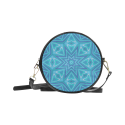 Aqua Starburst with Hearts Round Sling Bag (Model 1647)