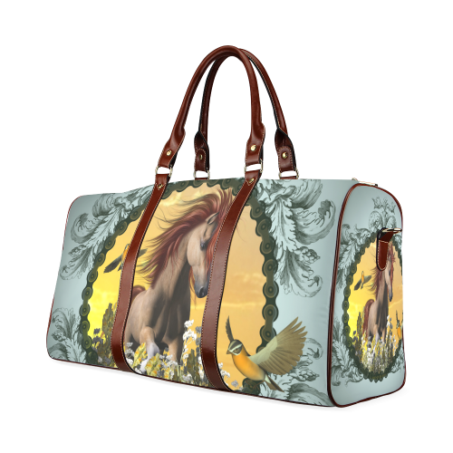 Horse with birds Waterproof Travel Bag/Small (Model 1639)