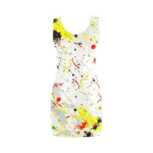 Yellow & Black Paint Splatter Medea Vest Dress (Model D06)