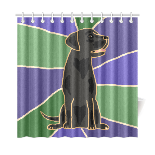 Cool Black Labrador Retriever Art Shower Curtain 72"x72"