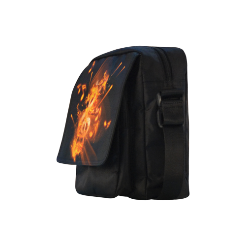 Explosion, clef and key notes Crossbody Nylon Bags (Model 1633)