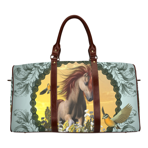 Horse with birds Waterproof Travel Bag/Small (Model 1639)