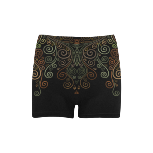 Psychedelic 3D gold Briseis Skinny Shorts (Model L04)