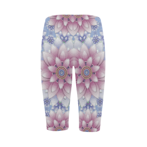 Ornaments pink+blue Hestia Cropped Leggings (Model L03)