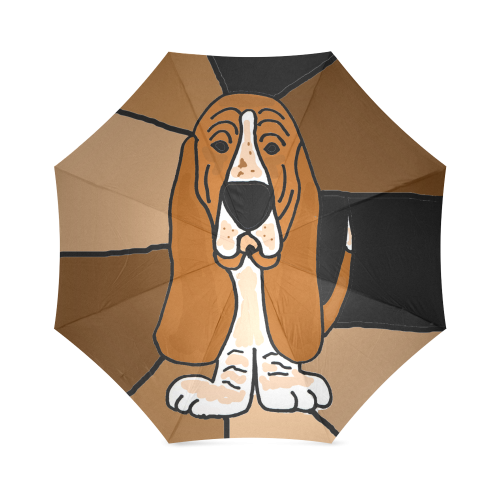 Funny Sad Basset Hound Dog Art Foldable Umbrella (Model U01)