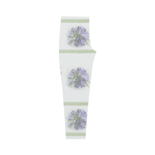 Purple Flowers Capri Legging (Model L02)
