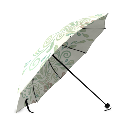 Green watercolor ornaments Foldable Umbrella (Model U01)