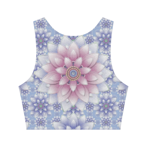 ornaments pink and blue Women's Crop Top (Model T42)