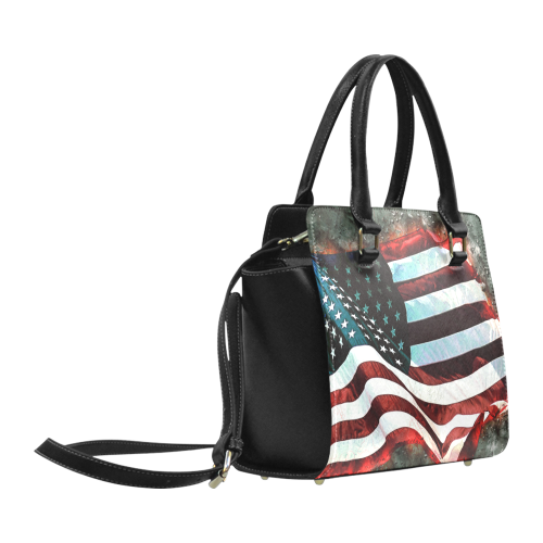 A abstract waving usa flag Classic Shoulder Handbag (Model 1653)