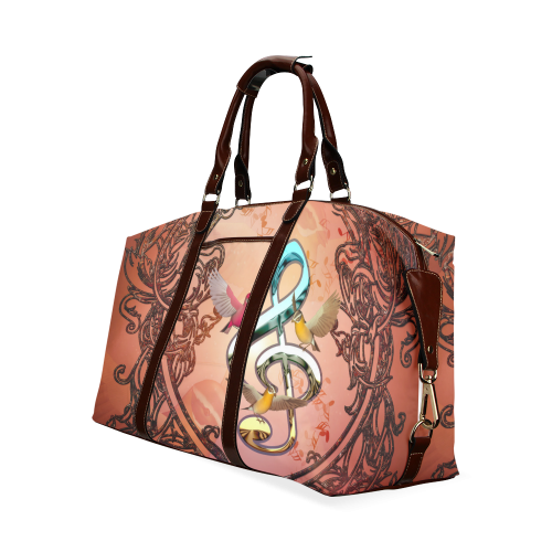 Clef with birds Classic Travel Bag (Model 1643)