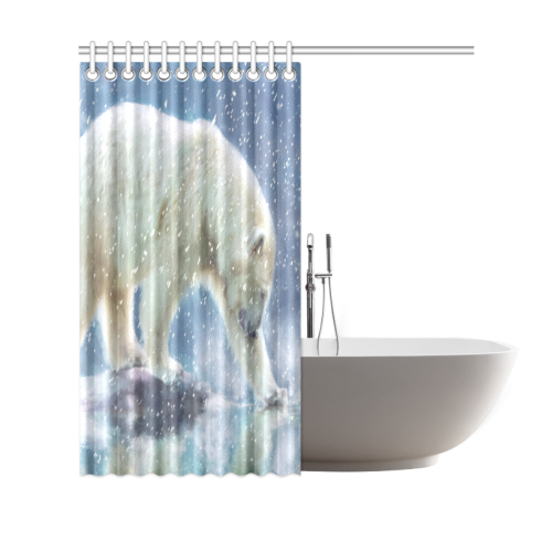 A polar bear at the water Shower Curtain 69"x70"