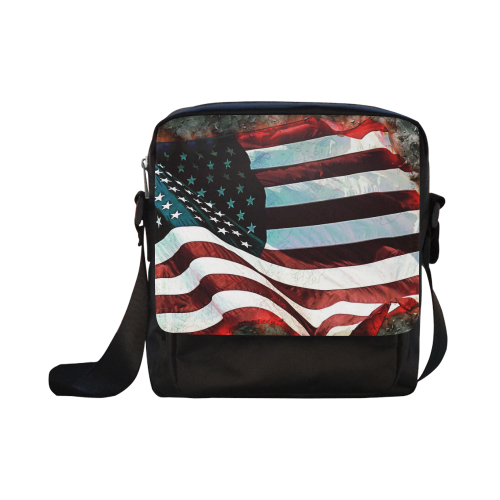 A abstract waving usa flag Crossbody Nylon Bags (Model 1633)