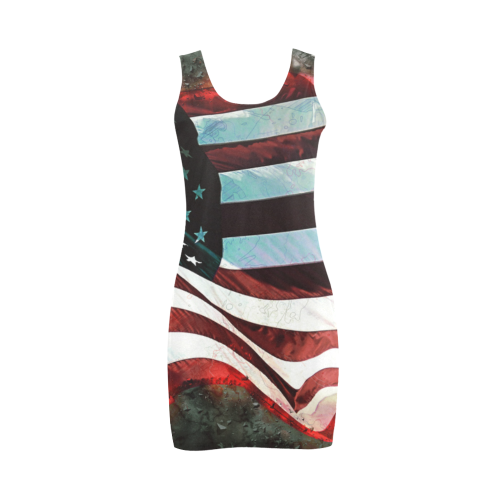 A abstract waving usa flag Medea Vest Dress (Model D06)