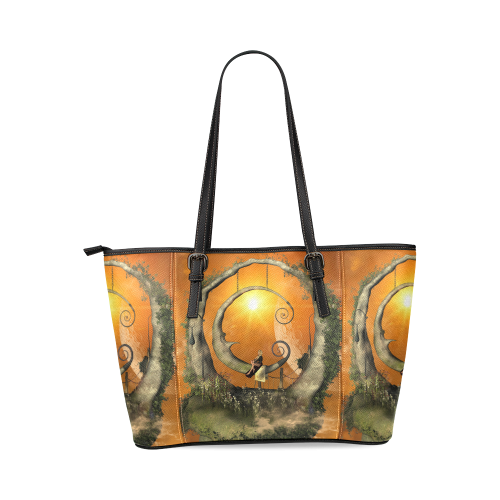 The moon Leather Tote Bag/Large (Model 1640)