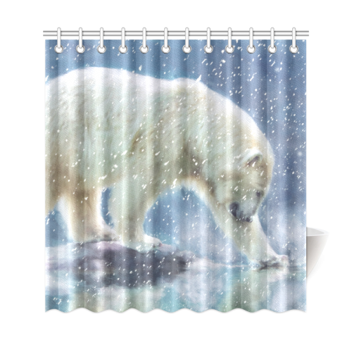 A polar bear at the water Shower Curtain 69"x72"