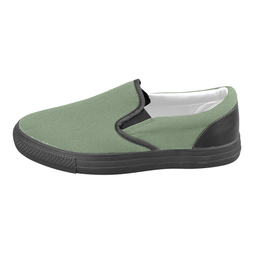 Vineyard Green Men's Unusual Slip-on Canvas Shoes (Model 019)