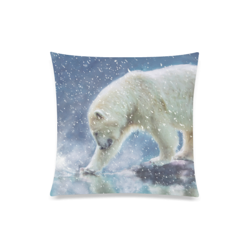 A polar bear at the water Custom Zippered Pillow Case 20"x20"(Twin Sides)