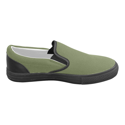 Cedar Green Men's Unusual Slip-on Canvas Shoes (Model 019)