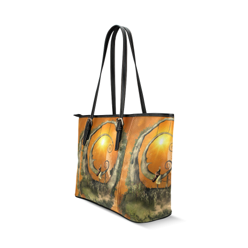 The moon Leather Tote Bag/Large (Model 1640)