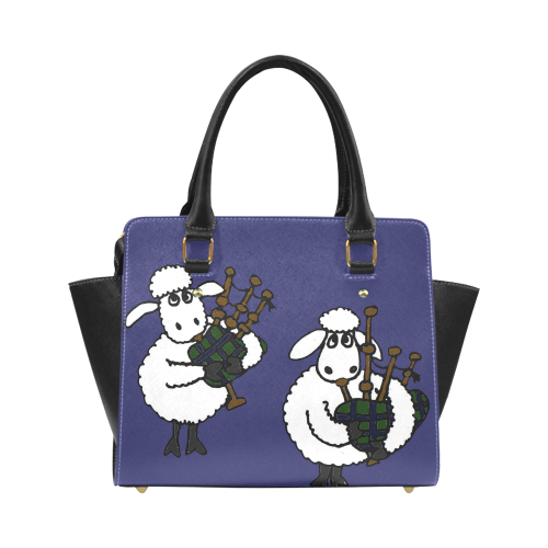 Funny Sheep Playing Bagpipes Classic Shoulder Handbag (Model 1653)