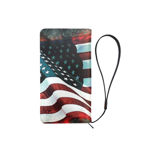 A abstract waving usa flag Men's Clutch Purse （Model 1638）