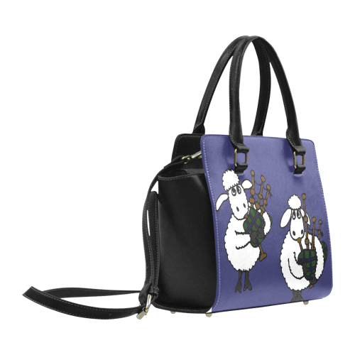 Funny Sheep Playing Bagpipes Classic Shoulder Handbag (Model 1653)