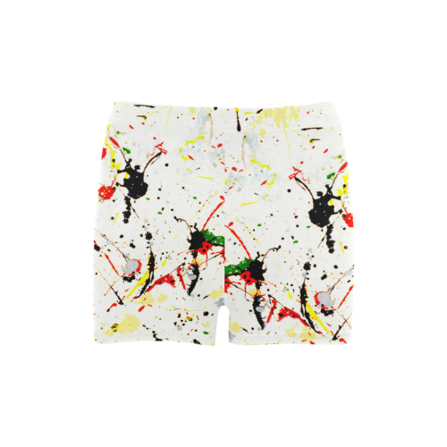 Yellow & Black Paint Splatter Briseis Skinny Shorts (Model L04)