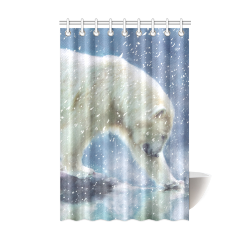 A polar bear at the water Shower Curtain 48"x72"