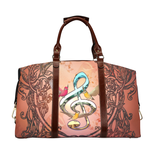 Clef with birds Classic Travel Bag (Model 1643)