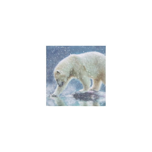 A polar bear at the water Square Towel 13“x13”