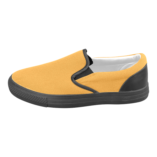 Radiant Yellow Men's Unusual Slip-on Canvas Shoes (Model 019)