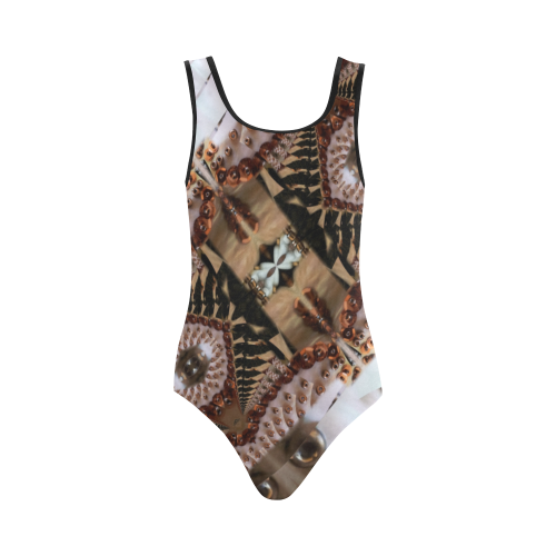 Annabellerockz-ethnic-style-Vest One Piece Swimsuit Vest One Piece Swimsuit (Model S04)