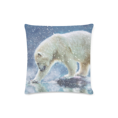 A polar bear at the water Custom Zippered Pillow Case 16"x16"(Twin Sides)