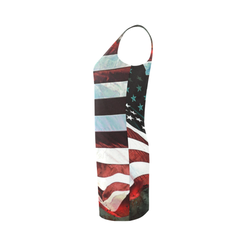 A abstract waving usa flag Medea Vest Dress (Model D06)