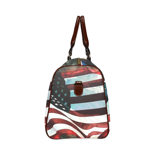 A abstract waving usa flag Waterproof Travel Bag/Small (Model 1639)