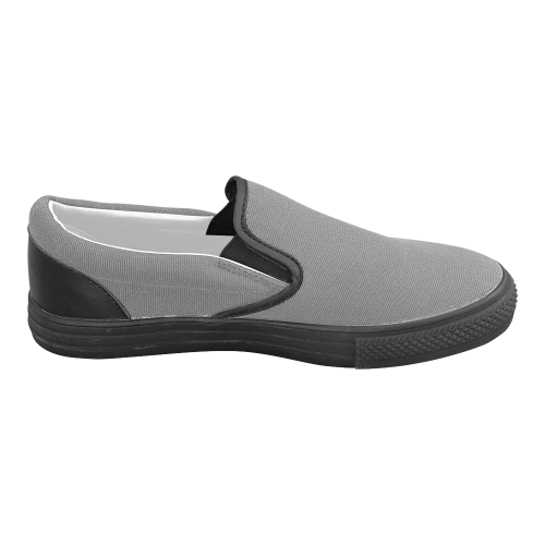 Steel Gray Men's Unusual Slip-on Canvas Shoes (Model 019)