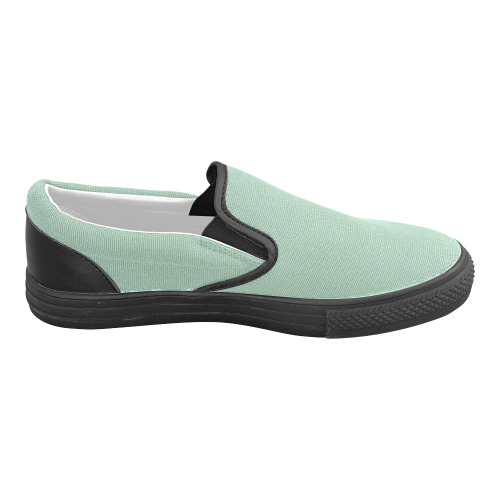 Grayed Jade Men's Unusual Slip-on Canvas Shoes (Model 019)