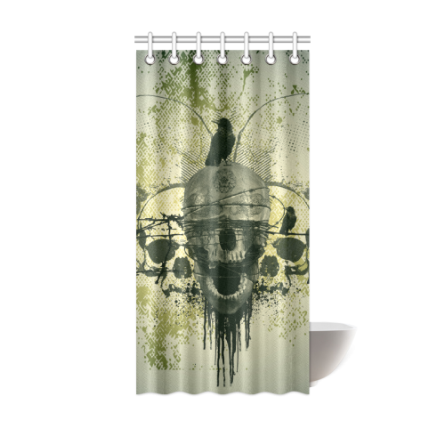 Skull with crow Shower Curtain 36"x72"