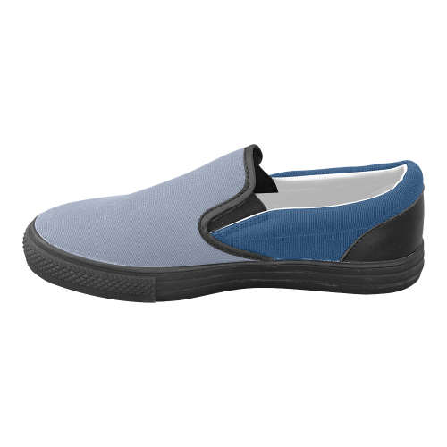 Stonewash and Cool Black Men's Unusual Slip-on Canvas Shoes (Model 019)