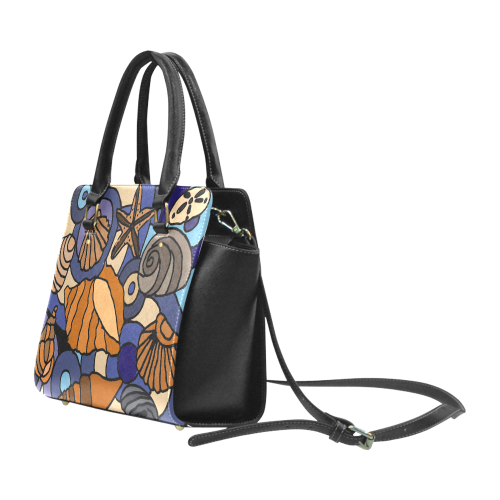 Colorful Artistic Seashells Abstract Art Classic Shoulder Handbag (Model 1653)