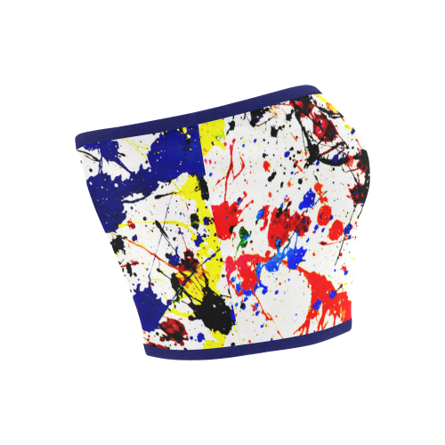 Blue & Red Paint Splatter Bandeau Top