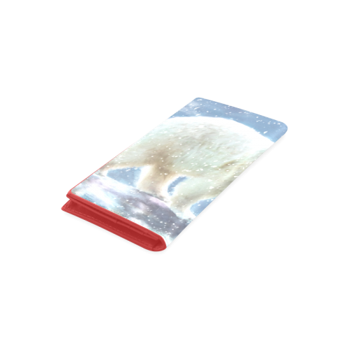 A polar bear at the water Women's Leather Wallet (Model 1611)