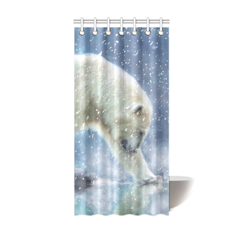 A polar bear at the water Shower Curtain 36"x72"