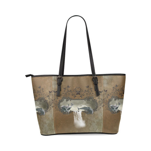 Dolphin Leather Tote Bag/Large (Model 1640)