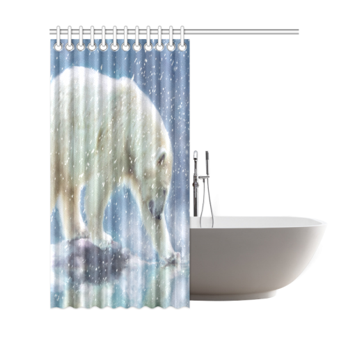 A polar bear at the water Shower Curtain 69"x72"