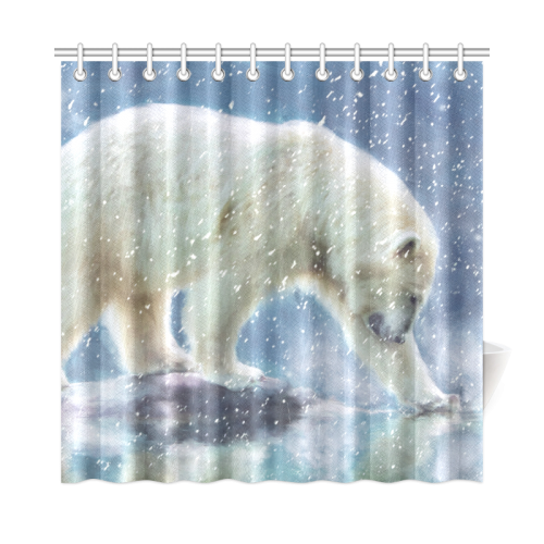 A polar bear at the water Shower Curtain 72"x72"