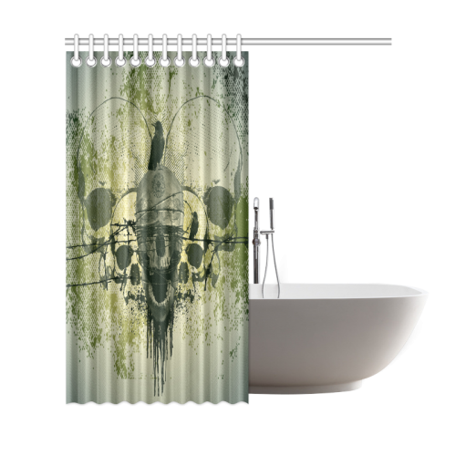 Skull with crow Shower Curtain 69"x72"